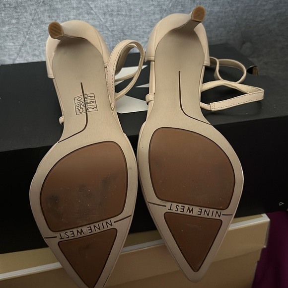 Nine West Strappy Nude Heels - Picture 4 of 7